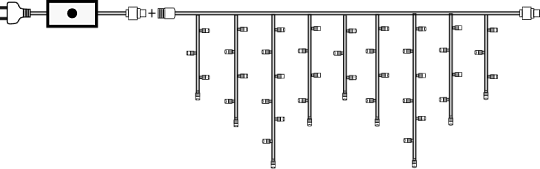 Гирлянда Бахрома уличная 5 метров IP65 мерцающая (Синий) бел/п