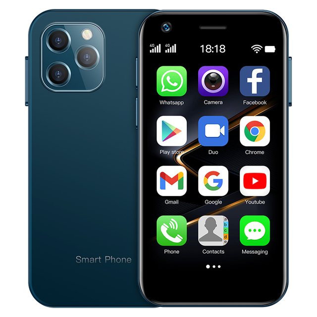 Мини смартфон 4G 2 sim Soyes XS12 MT6737 3+32 гб 3" Android 9.0 Синий
