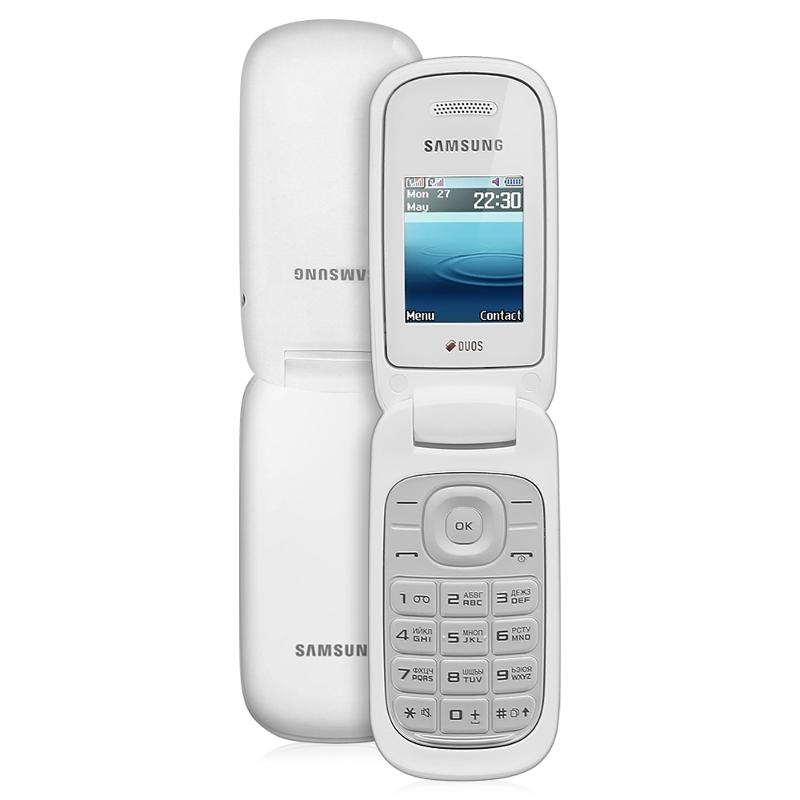Мобильный Samsung GT-E1272 кнопочный телефон на 2 sim белый