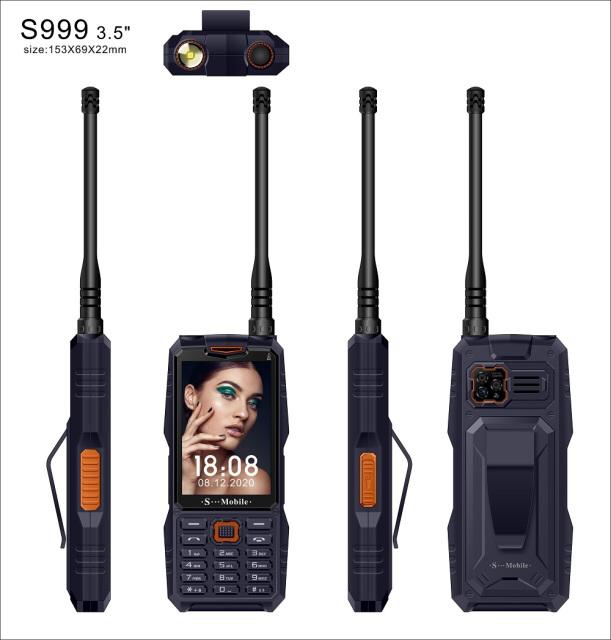 Кнопочный телефон 3 sim с интернетом S999 S Mobile с усиленным сигналом связи Черный